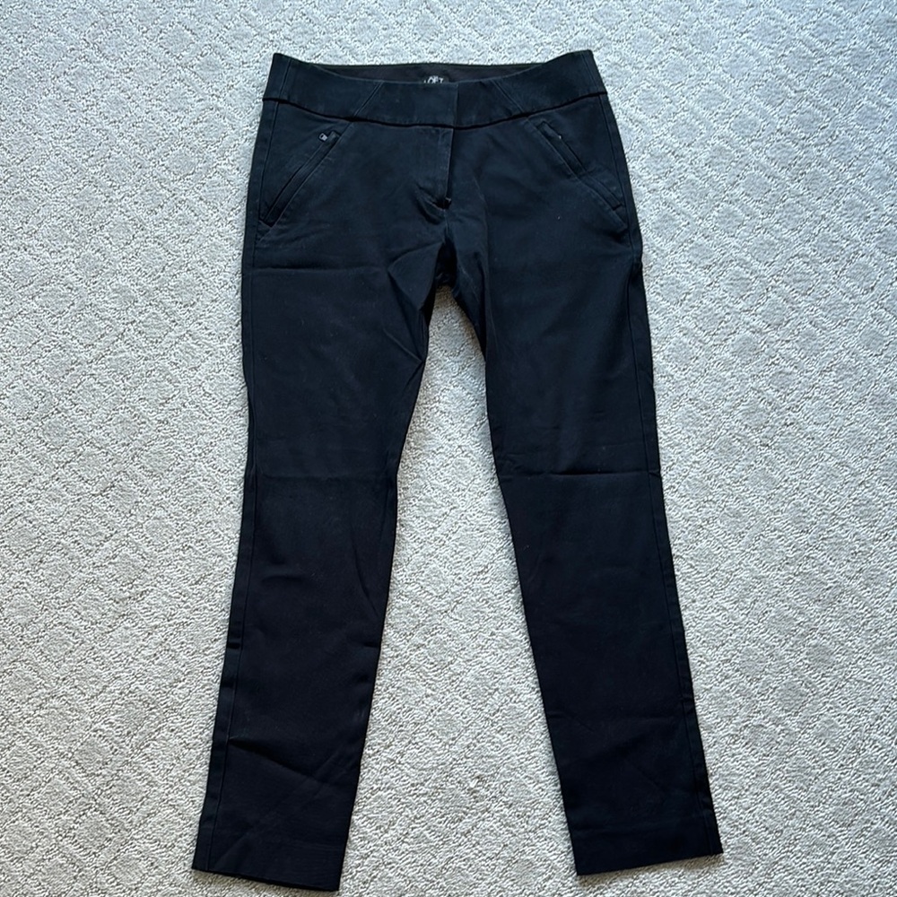 LOFT Black Skinny Pants Tailored Fit Classic Design